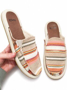 SANUK You Got My Back Blanket Slip On Mules Shoes Loafers Lightweight Women's 9